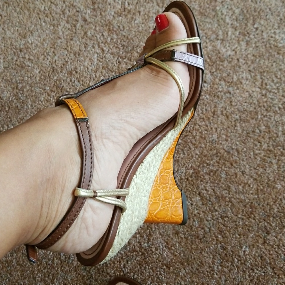 Louis Vuitton Wedges Shoes 100% Authentic. Size 39.5 - Picture 7 of 8